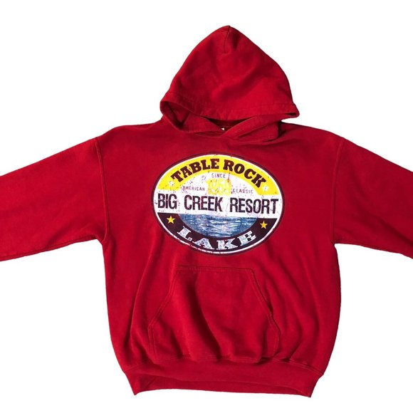 Gildan Heavy Blend Pullover Hoodie Mens M Used Table Rock Lake - Picture 3 of 12